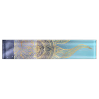 Gold Moon Sun Mandala Celestial Design
