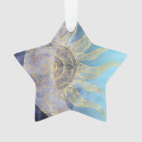 Gold Moon Sun Mandala Celestial Design