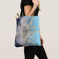 Gold Moon Sun Mandala Celestial Design