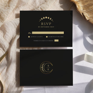 Gold Moon Wedding RSVP Card
