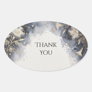 Gold Moonflower Celestial Wedding Sticker