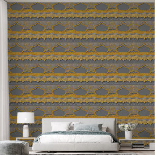 Gold Moroccan Arch Pattern – Luxe Gray AI art Wallpaper