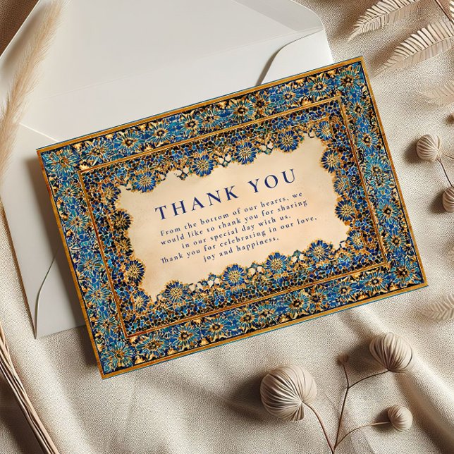 Gold Mosaic Islamic Wedding Thank You Card (Creator Uploaded)