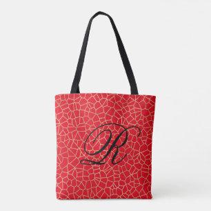 Gold Mosaic Pattern over Any Colour with Monogram Tote Bag
