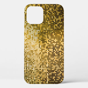 Gold Mosaic: Square Tiles Texture. iPhone 12 Case