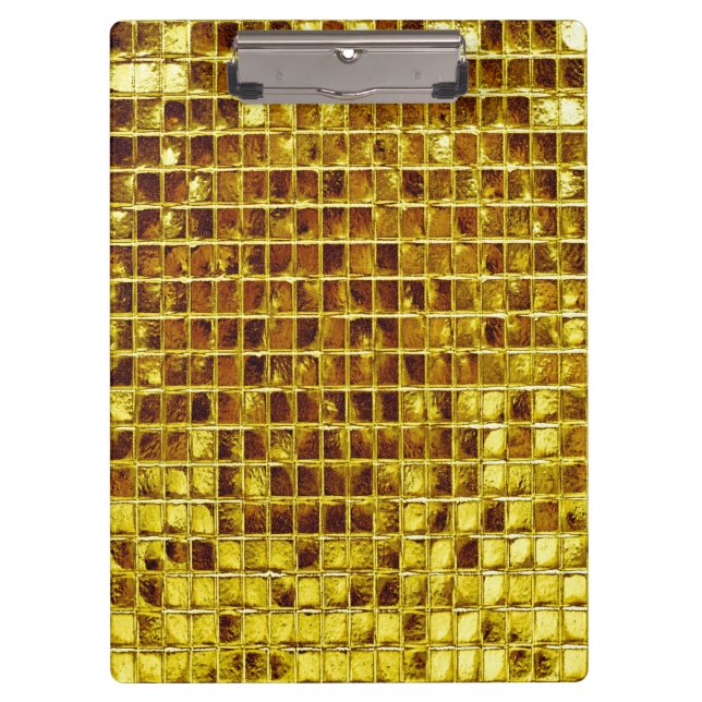 Gold Mosaic Tiles Elegant Modern Luxury Clipboard (Front)