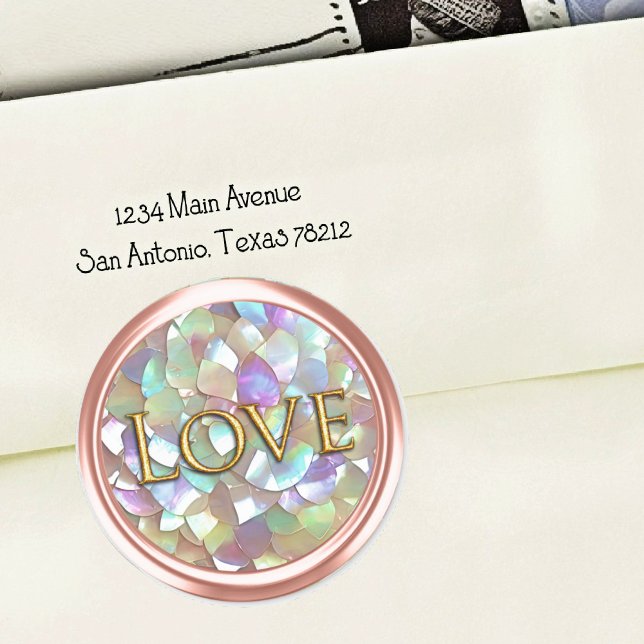 Gold Mother of Pearl Envelope Seal Love (Creator Uploaded)