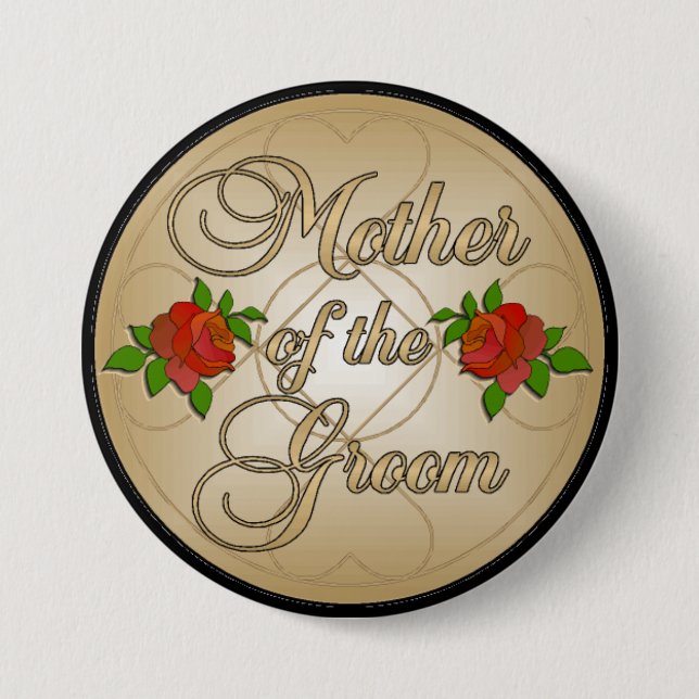 Gold Mother of the Groom Button (Front)