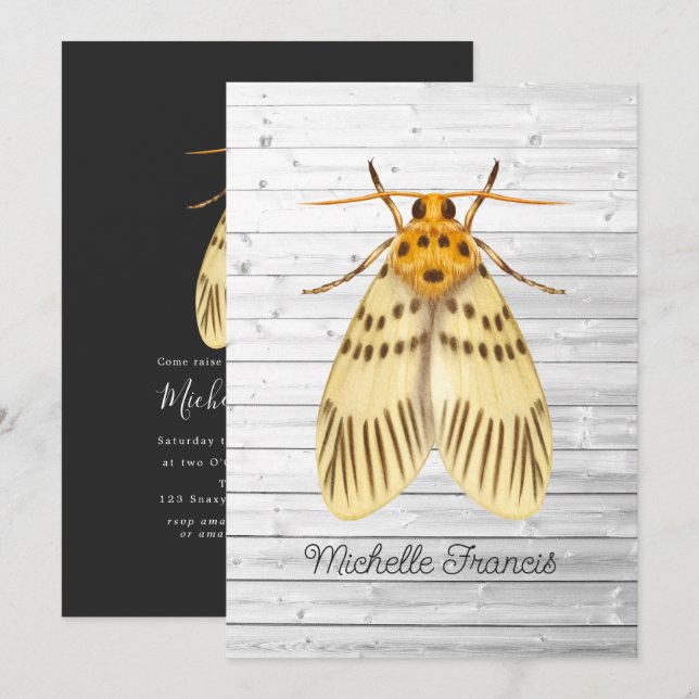 Gold Moths Invitation (Front/Back)