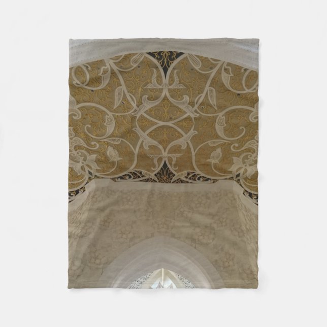 Gold Motif Fleece Blanket (Front)