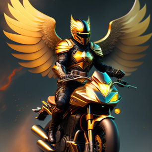 Gold Motorcycle Motorbike Motorcross Sport Tie