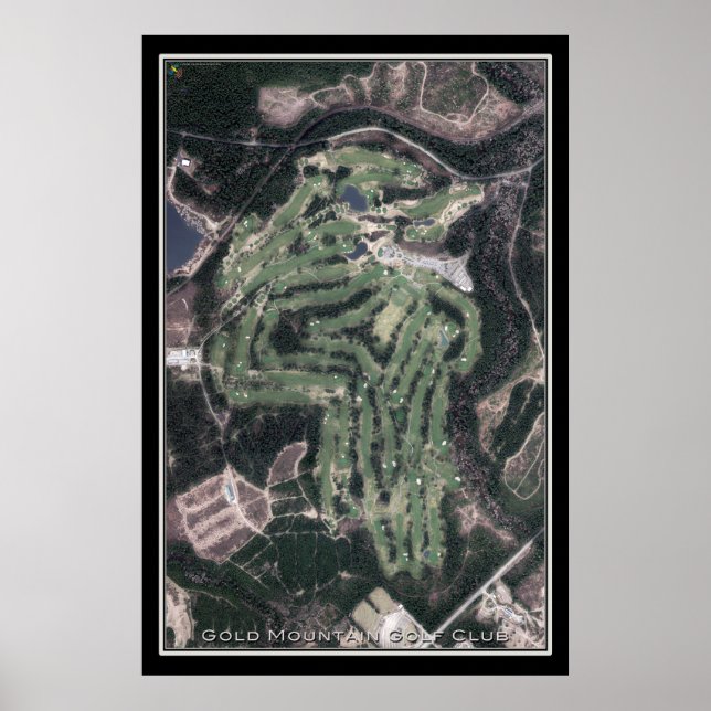 Gold Mountain Golf Club Washington Satellite Map Poster (Front)