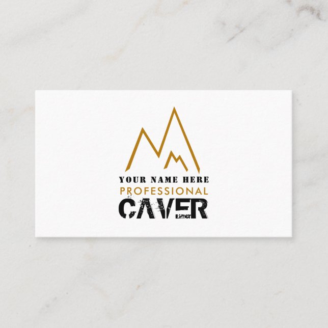 Gold Mountain Logo, Cave Explorer, Sportsperson Business Card (Front)