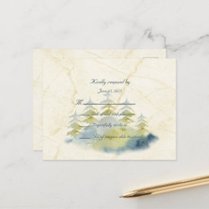 Gold Mountains Backdrop Green and Blue Trees RSVP Postcard