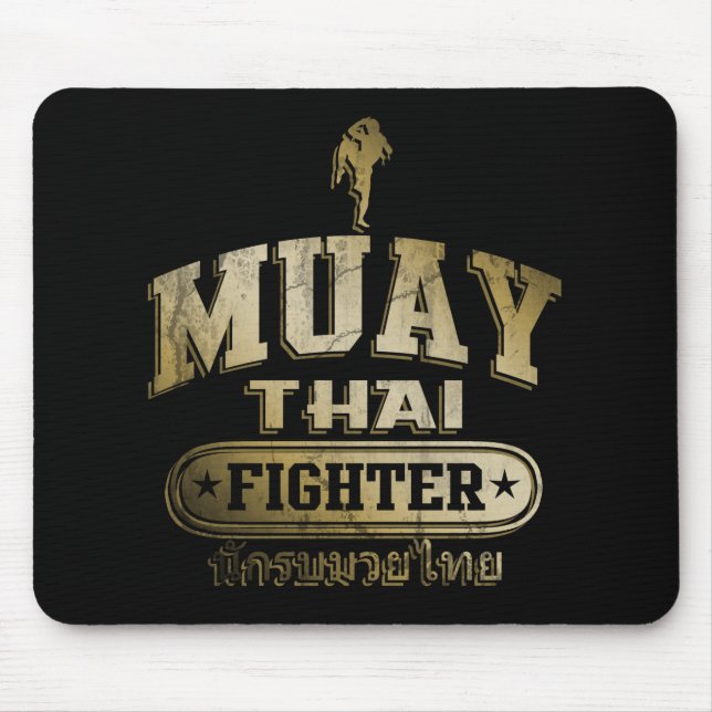 Gold Muay Thai Fighter Mouse Mat (Front)