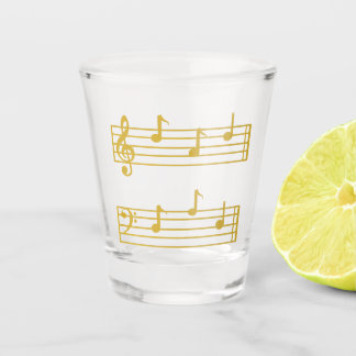 GOLD MUSIC LOVER DAD GIFT PIANO MUSICAL NOTES SHOT GLASS