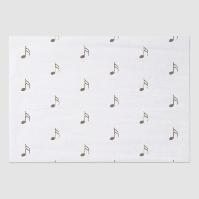 Gold Music Note Pattern Tissue Paper (Front)