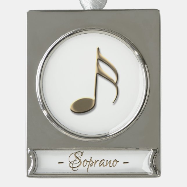 Gold Music Note Soprano Singer Name Ornament (Front)