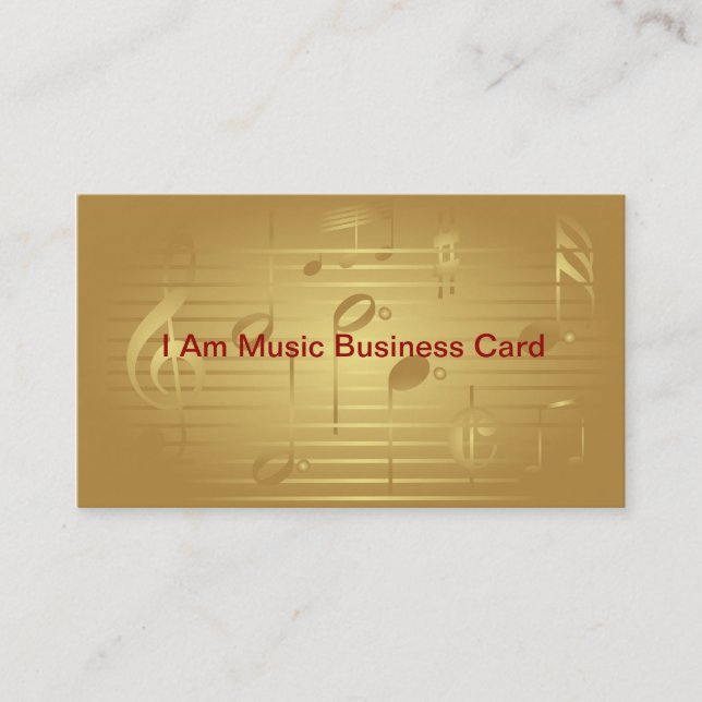 Gold Music Notes Business Cards (Front)