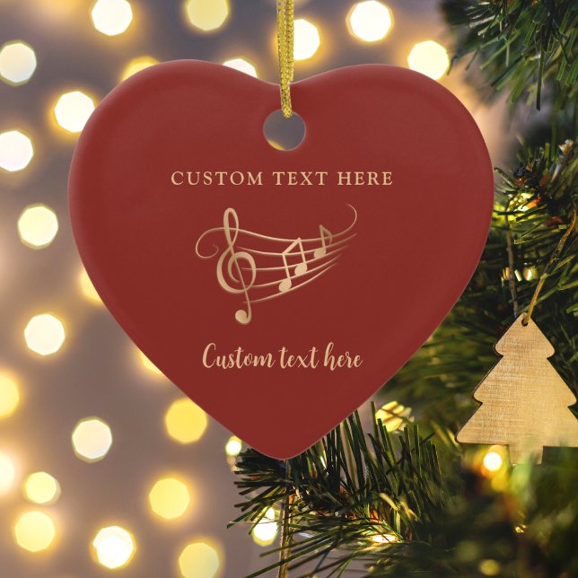Gold Music Notes Elegant Christmas Ceramic Tree Decoration (Creator Uploaded)