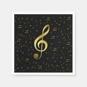 gold music notes napkin