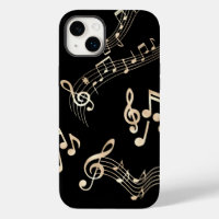 Gold Music Notes on Black