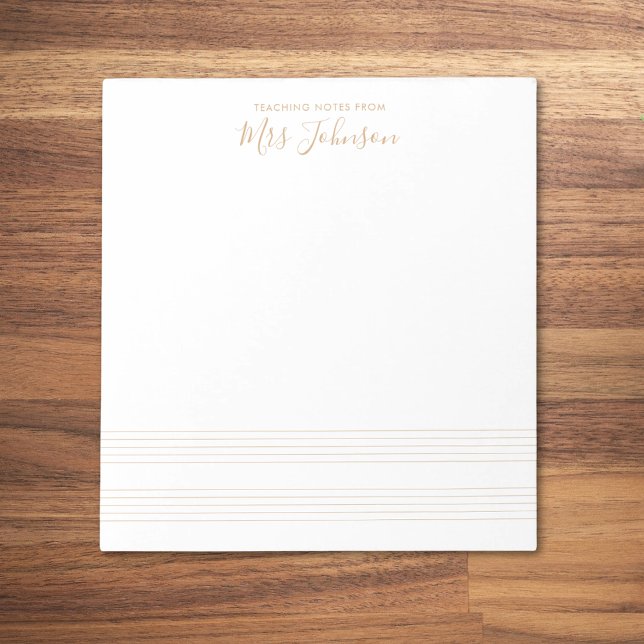 Gold Music Stave Teacher Notes Elegant Script (Creator Uploaded)