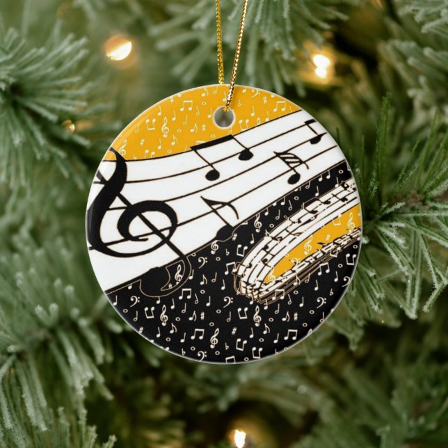 Gold music theme ceramic tree decoration (Tree)