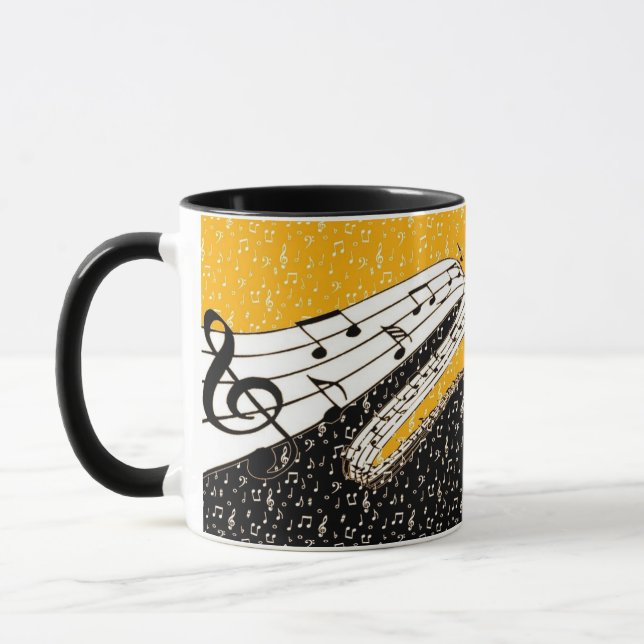 Gold music theme mug (Left)
