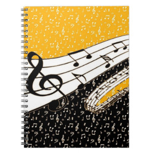 Gold music theme notebook