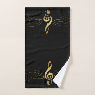 Gold Music Towels - The Treble Clef: