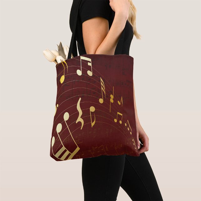 Gold Musical Notes Background Tote Bag (Creator Uploaded)