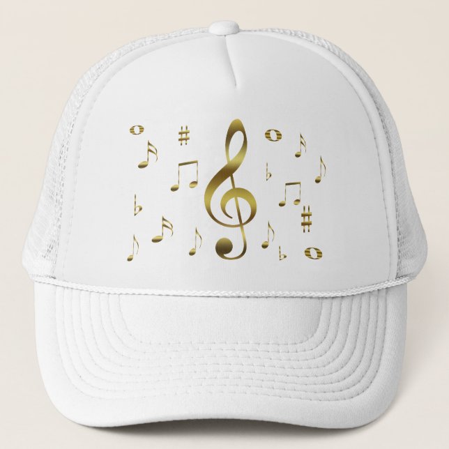 Gold Musical Notes Hat (Front)