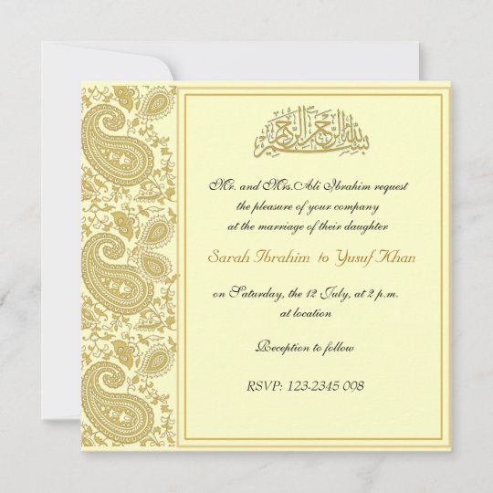 Gold Muslim wedding Invitation | Zazzle.co.uk