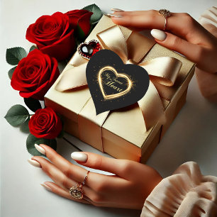Gold My Sweet Heart Black Valentine Heart Sticker