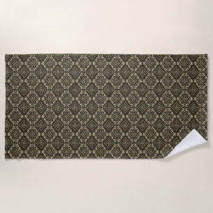Gold n Brown Geometric Pattern / Indian Print  Beach Towel