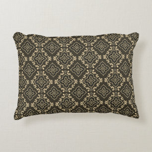 Gold n Brown Geometric Pattern / Indian Print Decorative Cushion