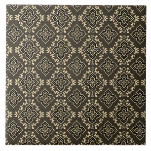 Gold n Brown Geometric Pattern / Indian Print Tile
