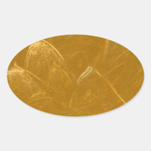 Gold n Copper Sheet : Lotus Engraved Design Oval Sticker