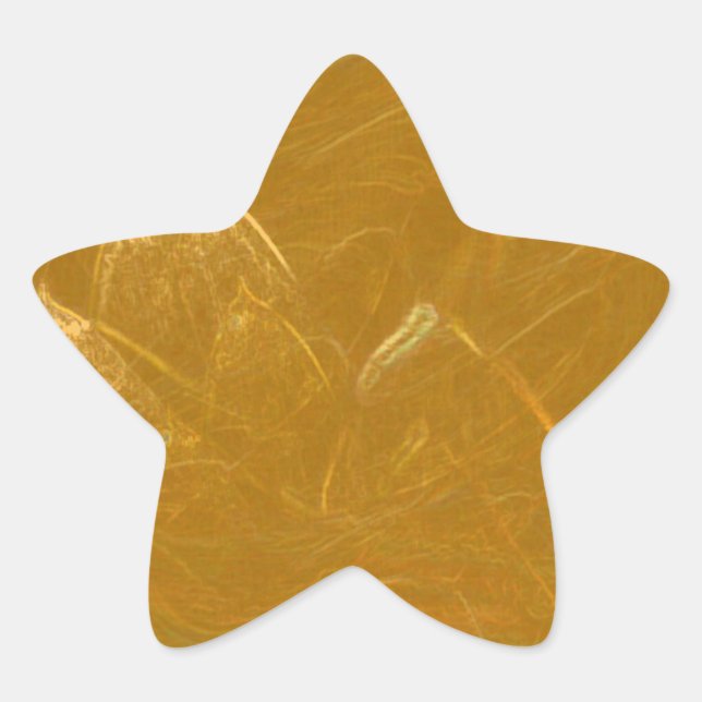 Gold n Copper Sheet :  Lotus Engraved Design Star Sticker (Front)
