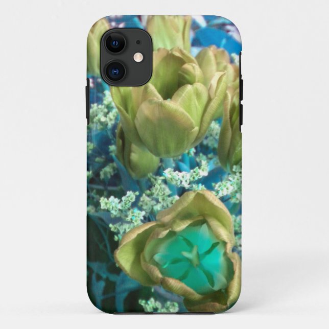 Gold N Teal Tulips iPhone 5 case (Back)