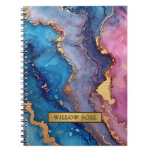 Gold Name Abstract Modern Blue Purple Pink Chic