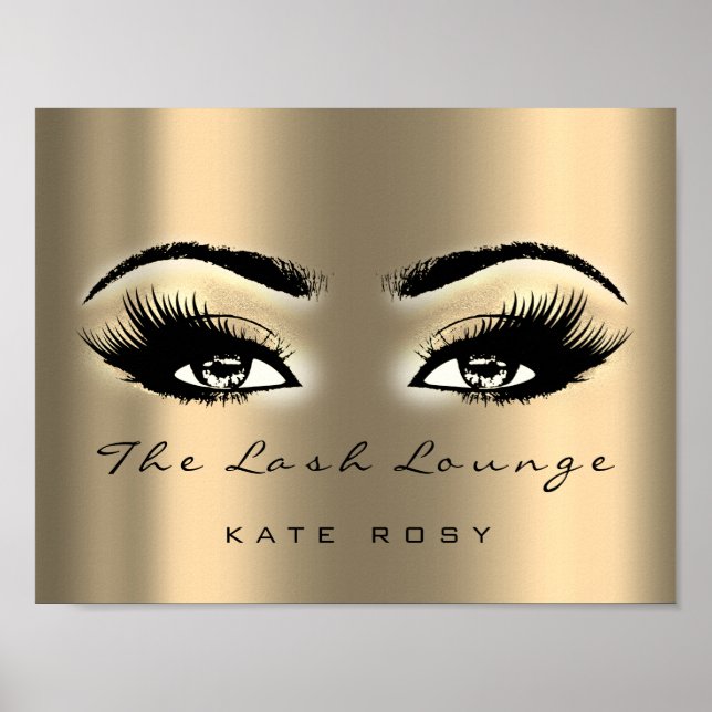 Gold Name Makeup Artist Beauty Studio Lashes Poster (Front)