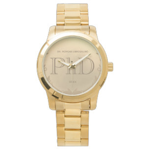 Gold Name PhD Graduation Watch