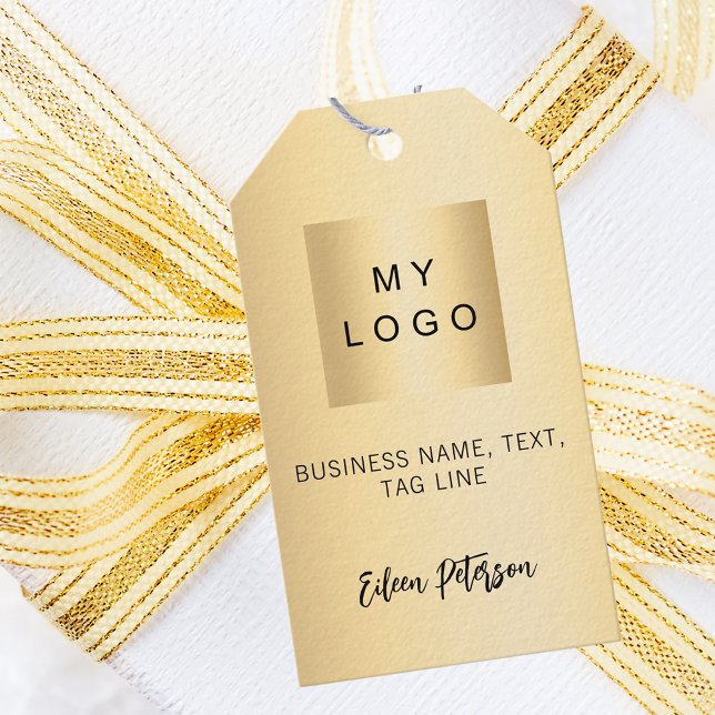 Gold name signature business logo hang tag (Creator Uploaded)