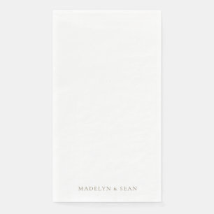 Gold Names Simple & Elegant White Wedding II Napkin