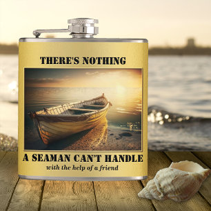 Gold Nautical Boat  Hip Flask