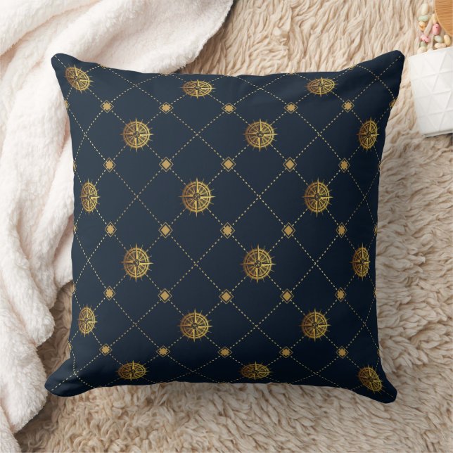 Gold Nautical  Cushion (Blanket)