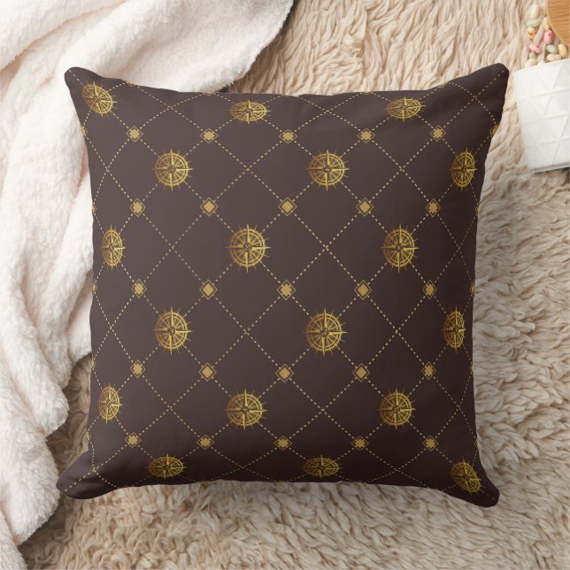 Gold Nautical  Cushion (Blanket)