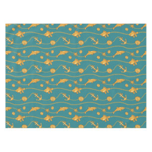 Gold Nautical Pattern Tablecloth